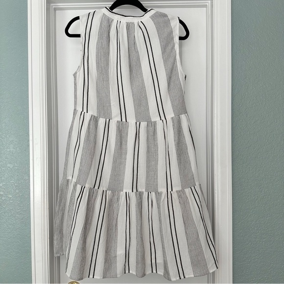 Sundry For Evereve The Everyday Dress Stripe Tiered Gauzy Cotton Size Small - Picture 10 of 13